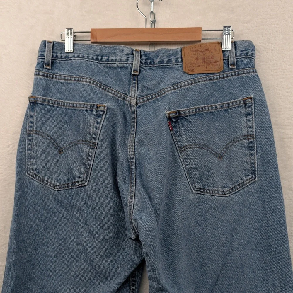 VTG Levi's 569 Jeans Men 37x32 Blue Loose Straight Skater Streetwear Red Tab Y2K